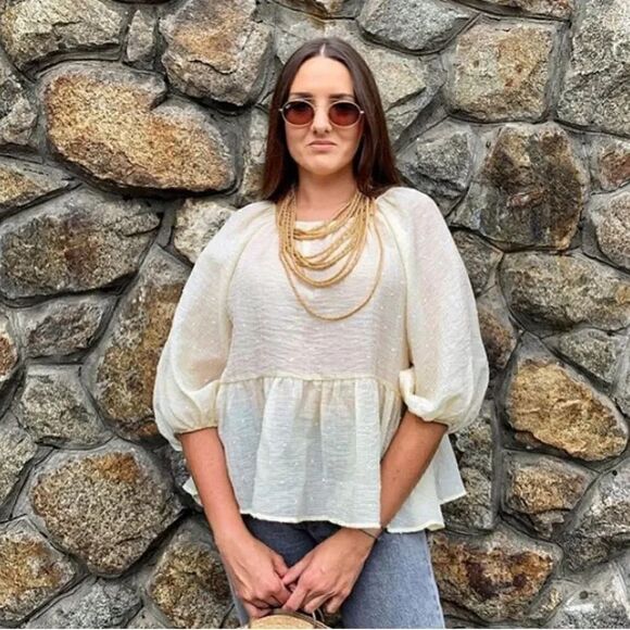 ZARA SWISS DOT BLOUSE - Picture 2 of 8